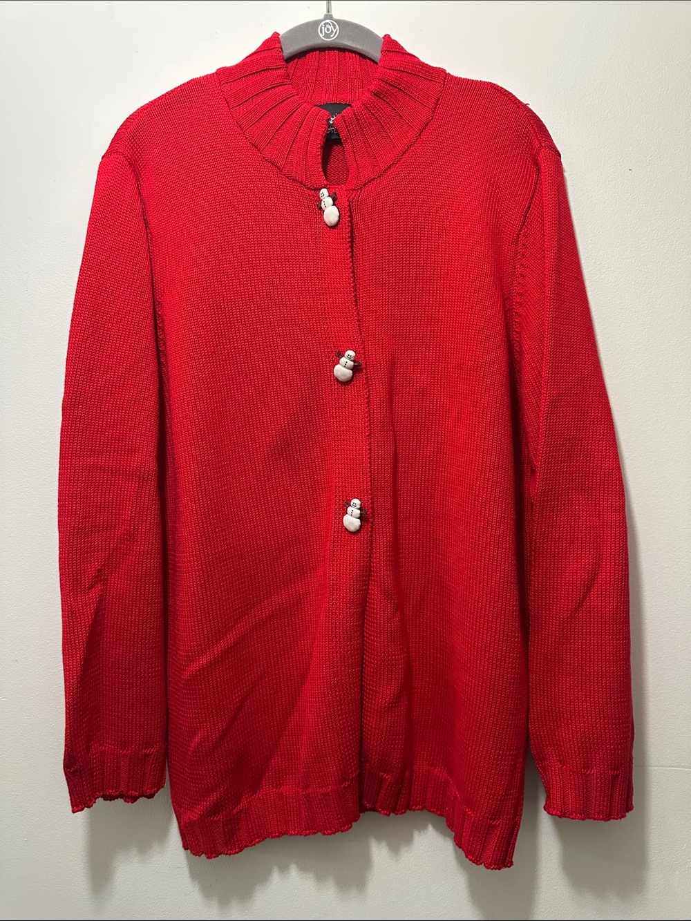 Christina Rotelli Red Button-Front Women's Sweater Cardigan size L